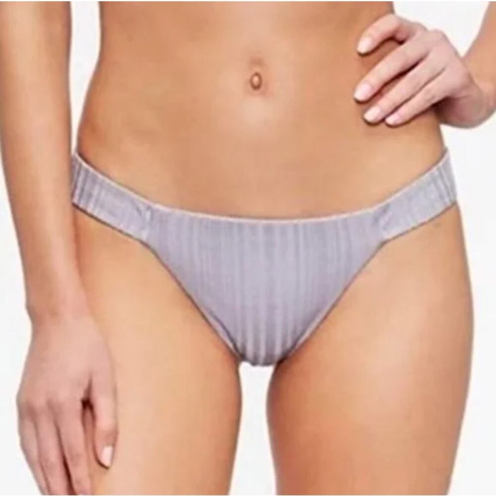 Tavik Slinky Rib Minimal‎ Coverage Bella Bikini Bottom Lilac Gray Women's Large